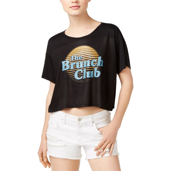 Kid DanGerous The Brunch Club Graphic Crop T-Shirt - Picture 1 of 2